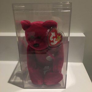 Rare TY beanie baby: Valentina in case - TAG ERROR 1998/99 w hologram New & Mint